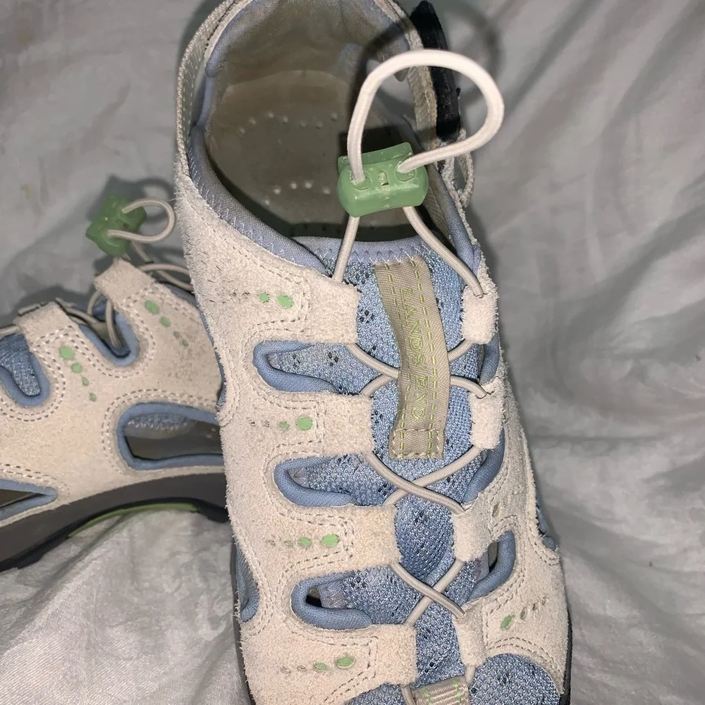 Lands' End Athletic Shoes - White, Blue, Black size 8